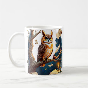 Dark Academia Owl Glasses Quill Ink Pot Library St Coffee Mug