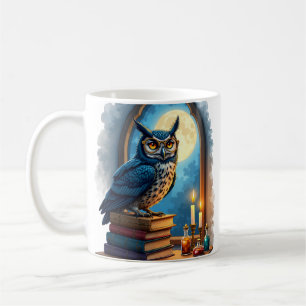 Dark Academia Owl Glasses Reading Nook Gothic Libr Coffee Mug