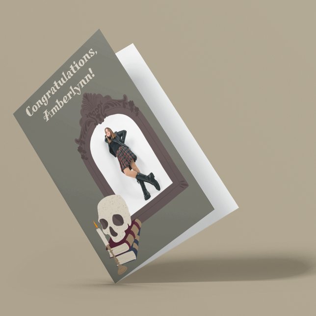 Dark Academia Photo Graduation Congratulations Card (Creator Uploaded)