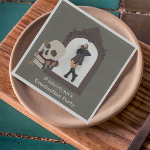 Dark Academia Photo Graduation Party Napkin