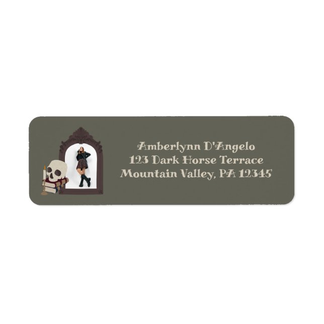 Dark Academia Photo Return Address Label (Front)