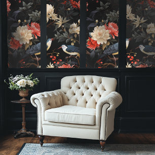 Dark Academia Pink Chinoiserie Style Wallpaper