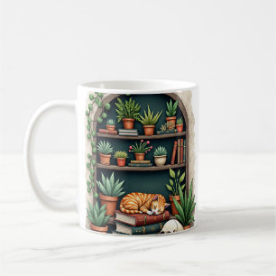 Dark Academia Plant Parent Reading Sticker Coffee Mug