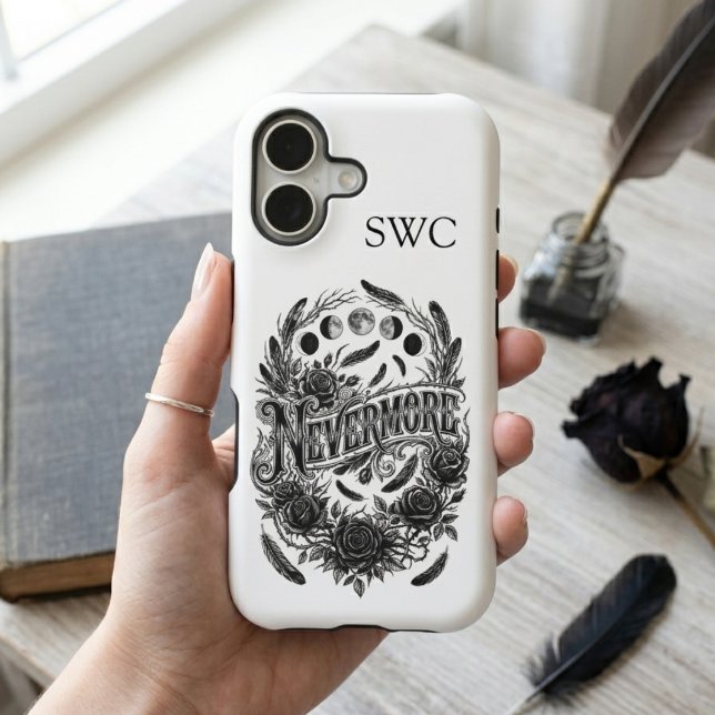 Dark Academia Raven Floral Literary (Dark academia raven phone case)