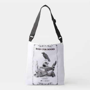 Dark Academia Raven Skull Vintage Aesthetic Born  Crossbody Bag