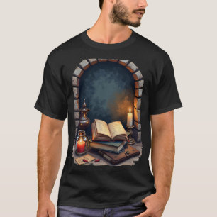Dark Academia Reading Nook Booktok Gothic Library T-Shirt