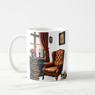 Dark Academia Reading Nook Vintage Books Candle Sk Coffee Mug