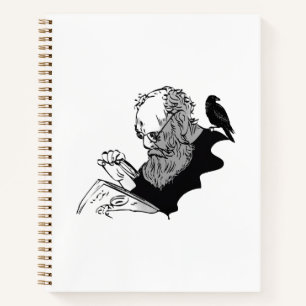 Dark Academia Scholar & Raven Gothic Sketch Notebo Notebook
