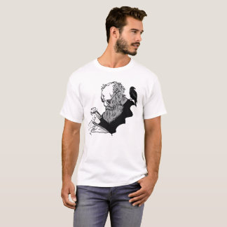 Dark Academia Scholar Sketch with Raven Art T-Shirt