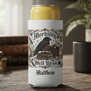 Dark Academia Sepia Baroque Raven Seltzer Can Cooler