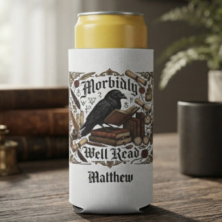 Dark Academia Sepia Baroque Raven Seltzer Can Cooler
