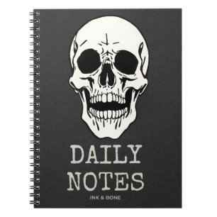 Dark Academia Skull Notebook