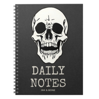 Dark Academia Skull Notebook