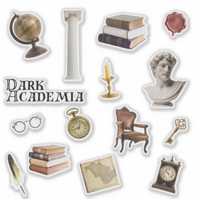 Dark Academia Sticker Set | Journal Stickers (Front)