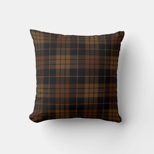 Dark Academia Tan Plaid Cushion