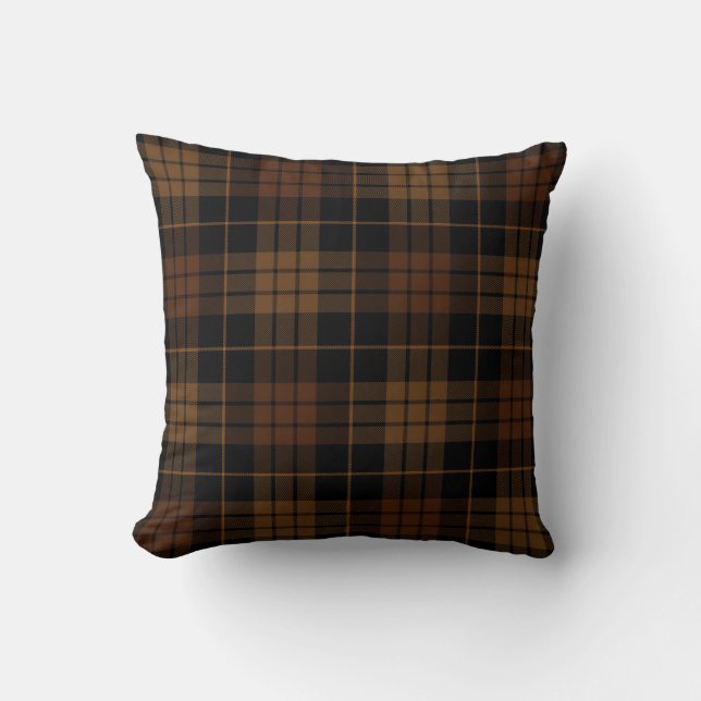 Dark Academia Tan Plaid Cushion (Front)