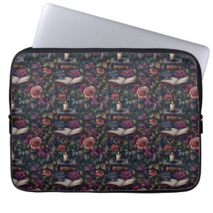 Dark Academia Vintage Floral, Birds and Books Laptop Sleeve