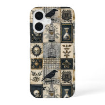 Dark Academia Vintage Raven Skull Phone Case
