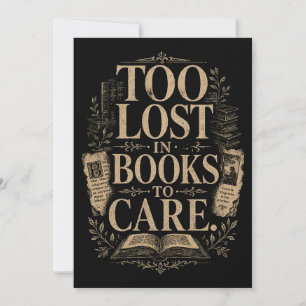 Dark academia vintage reader book lover invitation