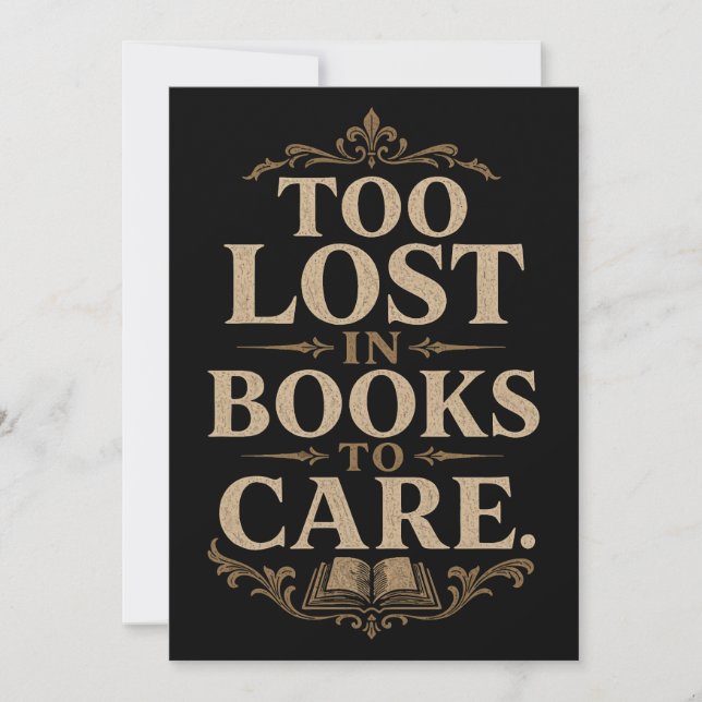 Dark academia vintage reader book lover invitation (Front)