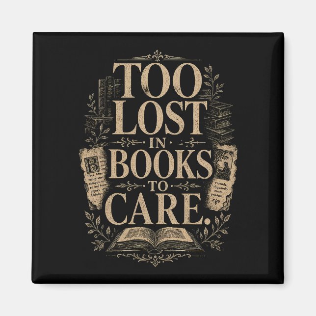 Dark academia vintage reader book lover magnet (Front)