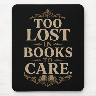 Dark academia vintage reader book lover mouse pad