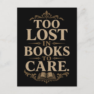Dark academia vintage reader book lover postcard