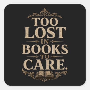 Dark academia vintage reader book lover square sticker