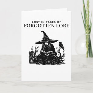 Dark Academia Witch Lost In Pages Of Forgotten Card