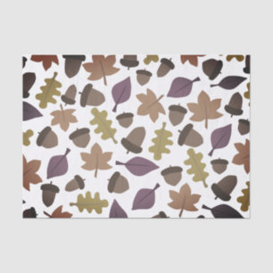 Dark Acorn and Leaf Tissue Paper