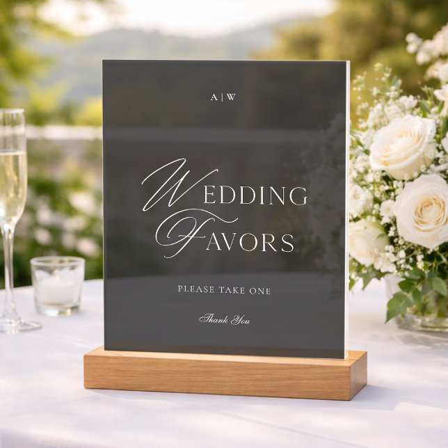 Dark Acrylic Wedding Favors Sign  (Creator Uploaded)