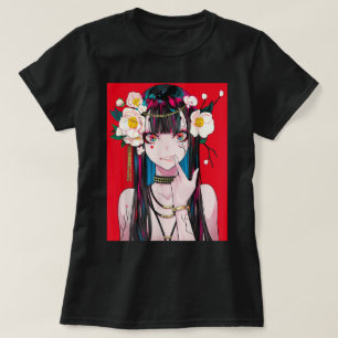 Dark Aesthetic Anime Girl Art T-Shirt