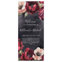 DARK AESTHETIC FLORAL RED & BLACK WEDDING PROGRAM