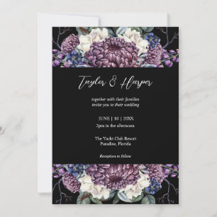 Dark Aesthetic Goth Wedding Bouquet Invitation