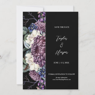 Dark Aesthetic Goth Wedding Bouquet Invitation