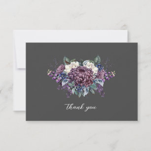 Dark Aesthetic Goth Wedding Bouquet Thank You Card