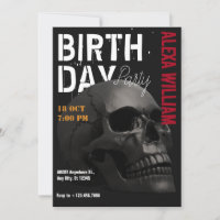 Dark aesthetic skull head birthday