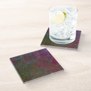 Dark Alcohol Ink Abstract Glass Coaster