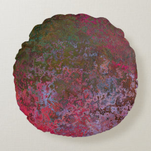 Dark Alcohol Ink Abstract Round Cushion