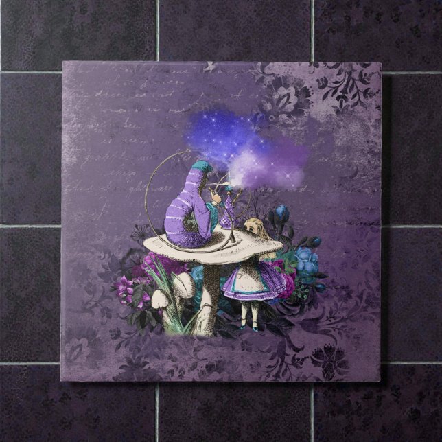 Dark Alice Rustic Deep Purple Caterpillar Ceramic Tile (Creator Uploaded)