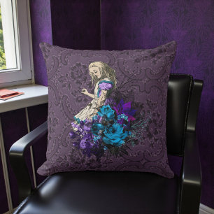 Dark Alice Rustic Deep Purple Cushion