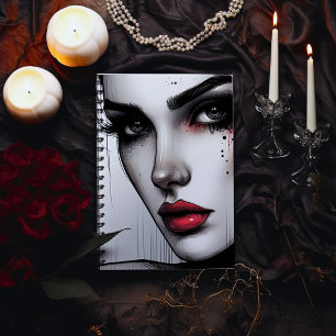 Dark Allure Gothic – Dramatic Red Lips Notebook