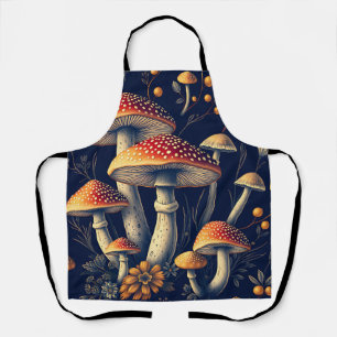 Dark Amanita Muscaria Mushroom Woodland Apron