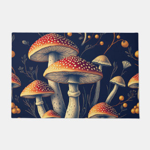 Dark Amanita Muscaria Mushroom Woodland Doormat