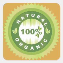 Dark Amber Natural Organic Food Label Stickers