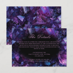 Dark Amethyst Boho Witch Crystals Black Wedding Enclosure Card