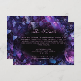 Dark Amethyst Boho Witch Crystals Black Wedding Enclosure Card