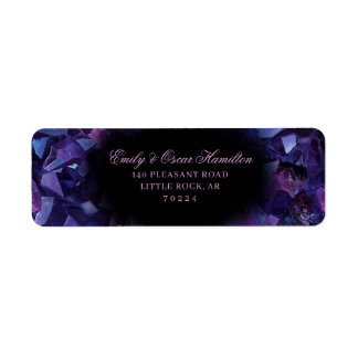 Dark Amethyst Boho Witch Crystals Return Address Label