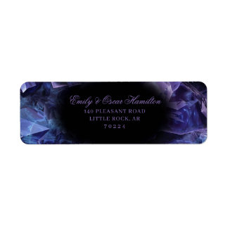 Dark Amethyst Boho Witch Crystals Return Address Label