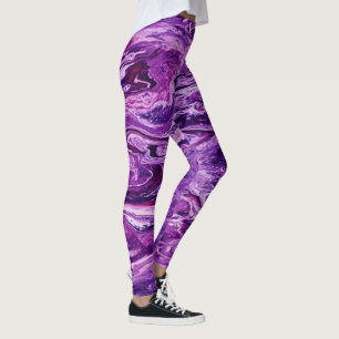 Dark Amethyst Marble Melt Leggings
